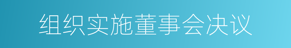 组织实施董事会决议的同义词