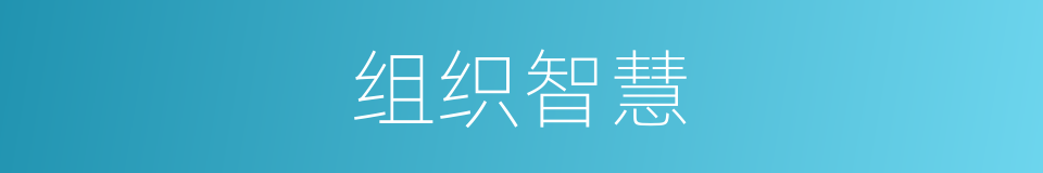 组织智慧的同义词
