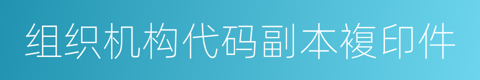 组织机构代码副本複印件的同义词