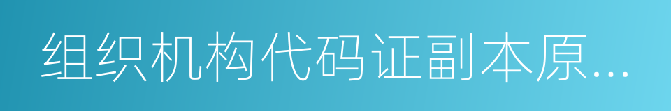组织机构代码证副本原件及复印件的同义词