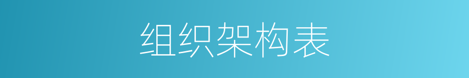 组织架构表的同义词