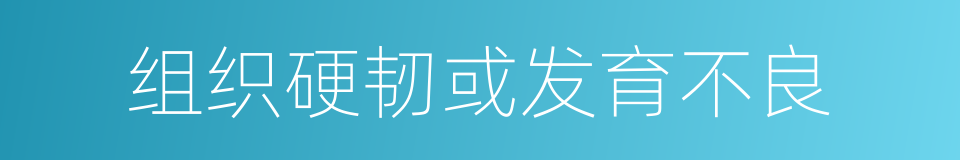 组织硬韧或发育不良的同义词