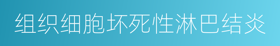 组织细胞坏死性淋巴结炎的同义词