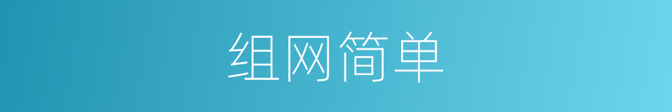 组网简单的同义词