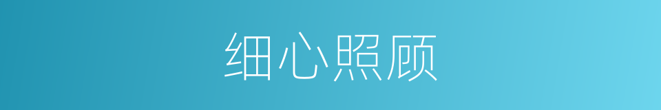细心照顾的意思