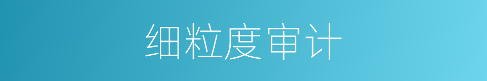 细粒度审计的同义词