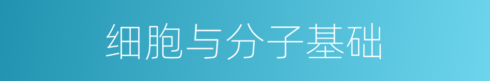 细胞与分子基础的同义词