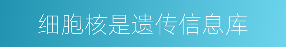 细胞核是遗传信息库的同义词