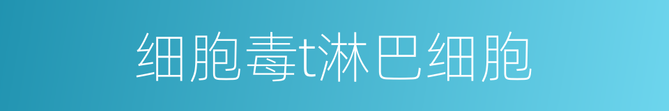 细胞毒t淋巴细胞的同义词