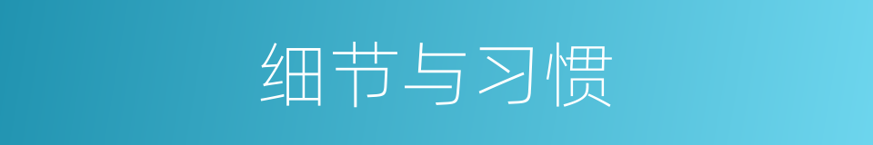 细节与习惯的同义词