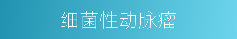 细菌性动脉瘤的同义词