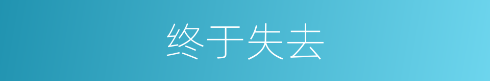 终于失去的同义词