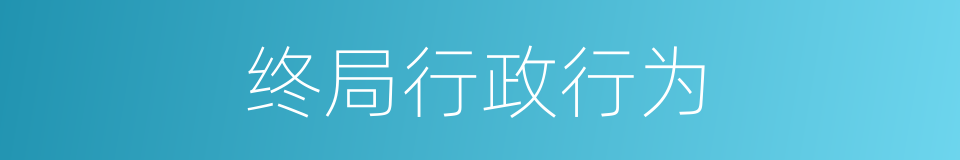 终局行政行为的同义词