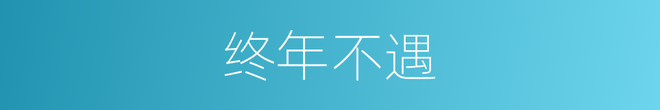 终年不遇的同义词