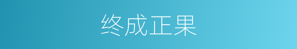 终成正果的意思