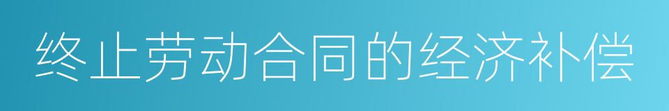 终止劳动合同的经济补偿的同义词