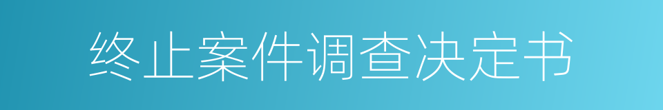 终止案件调查决定书的同义词