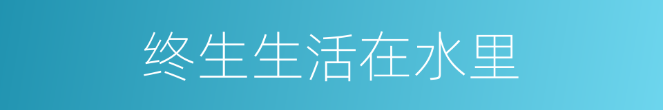 终生生活在水里的同义词