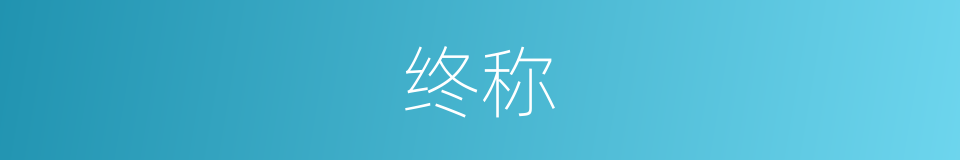 终称的同义词