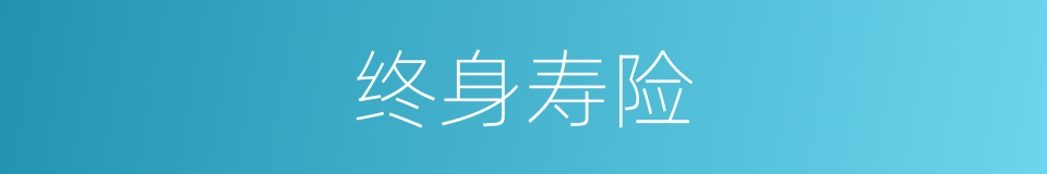 终身寿险的同义词