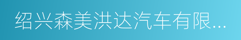 绍兴森美洪达汽车有限公司的同义词