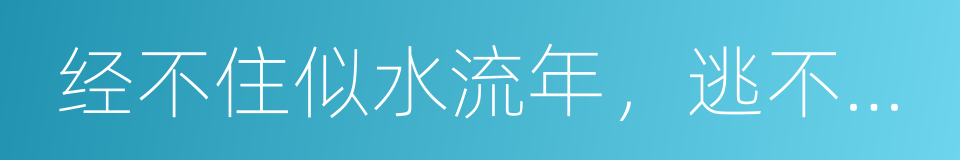 经不住似水流年，逃不过此间少年的同义词