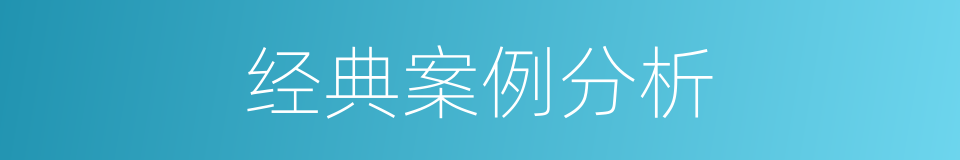 经典案例分析的同义词
