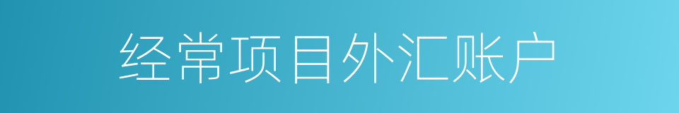 经常项目外汇账户的同义词