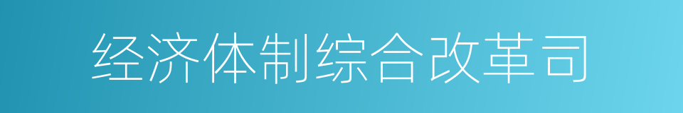 经济体制综合改革司的同义词