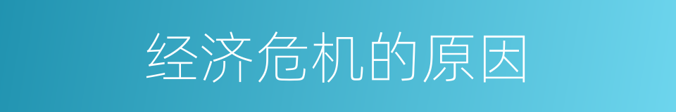 经济危机的原因的同义词