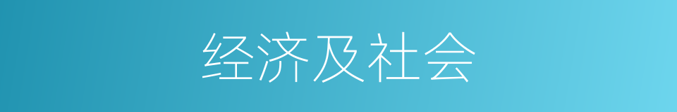 经济及社会的同义词