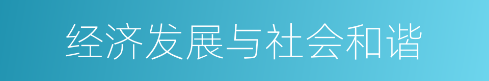 经济发展与社会和谐的同义词