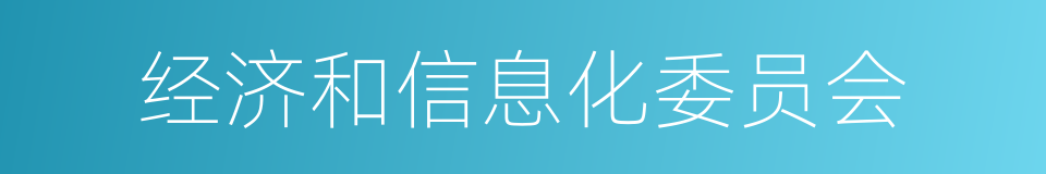 经济和信息化委员会的同义词