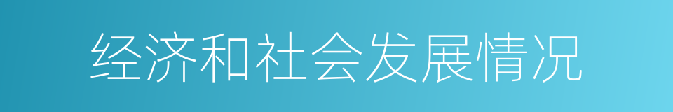 经济和社会发展情况的同义词