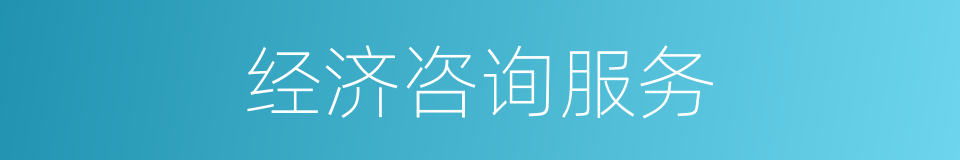经济咨询服务的同义词