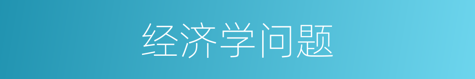 经济学问题的同义词