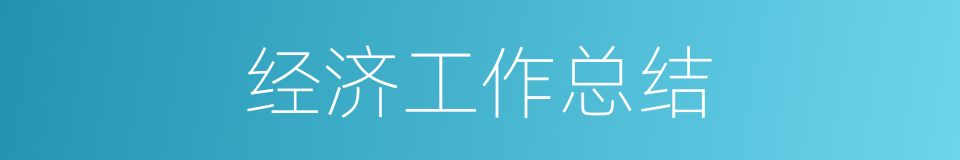 经济工作总结的同义词