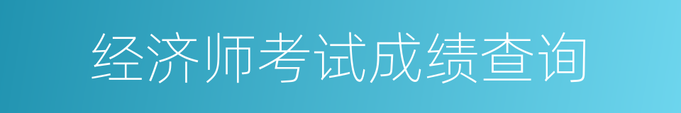 经济师考试成绩查询的同义词