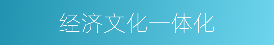 经济文化一体化的同义词