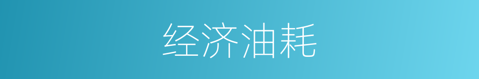 经济油耗的意思