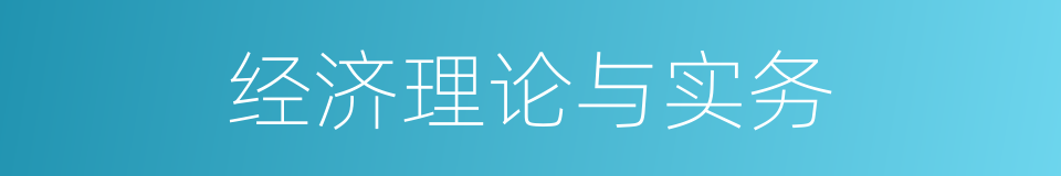 经济理论与实务的同义词