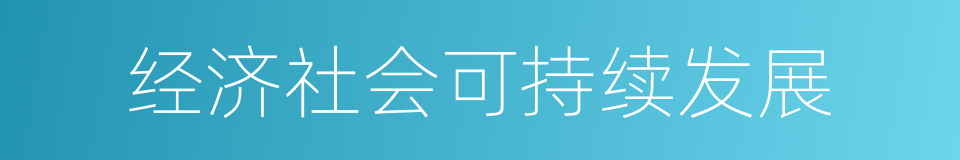 经济社会可持续发展的同义词