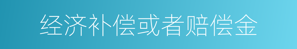 经济补偿或者赔偿金的同义词