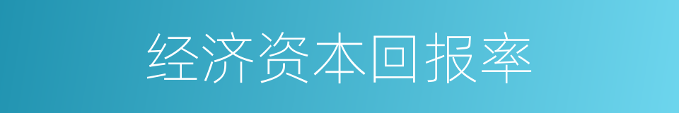 经济资本回报率的同义词