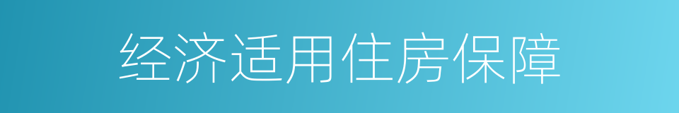 经济适用住房保障的同义词