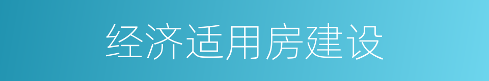 经济适用房建设的同义词