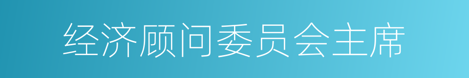 经济顾问委员会主席的同义词