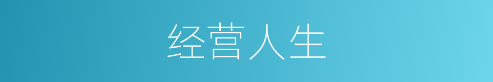 经营人生的同义词