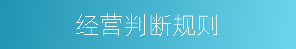 经营判断规则的同义词