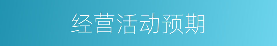 经营活动预期的同义词